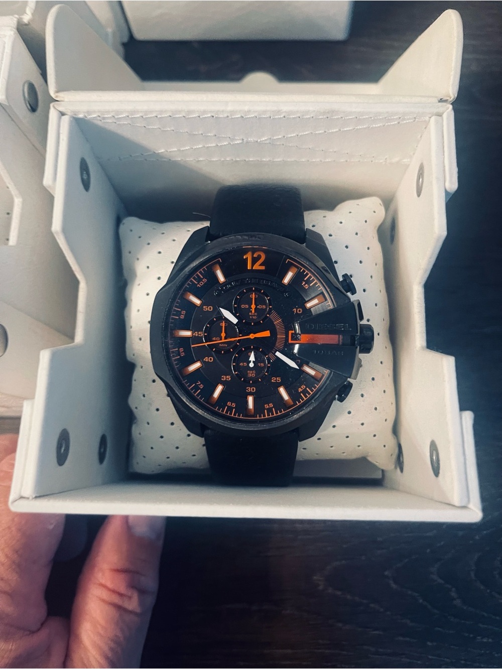Diesel Black and Orange Men's Chronograph Watch